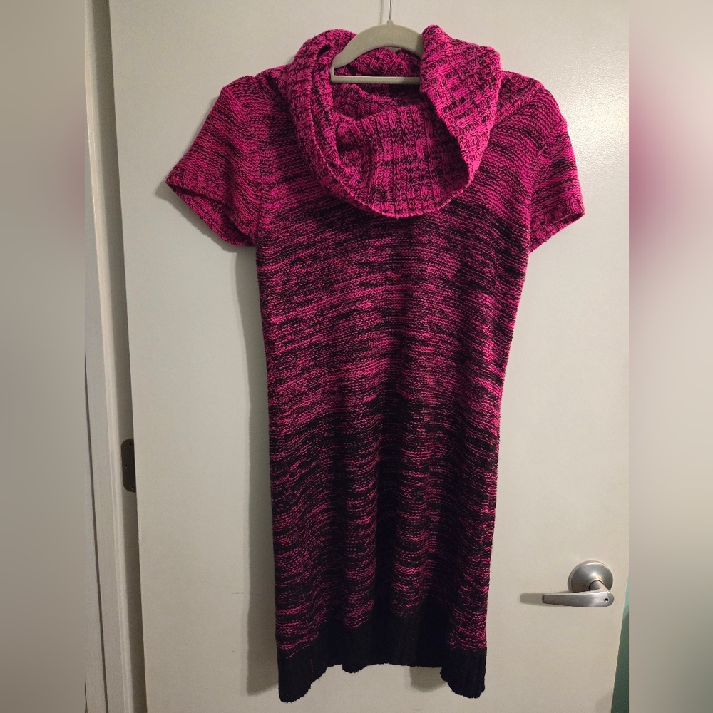 Pink And Black Sweater Dress